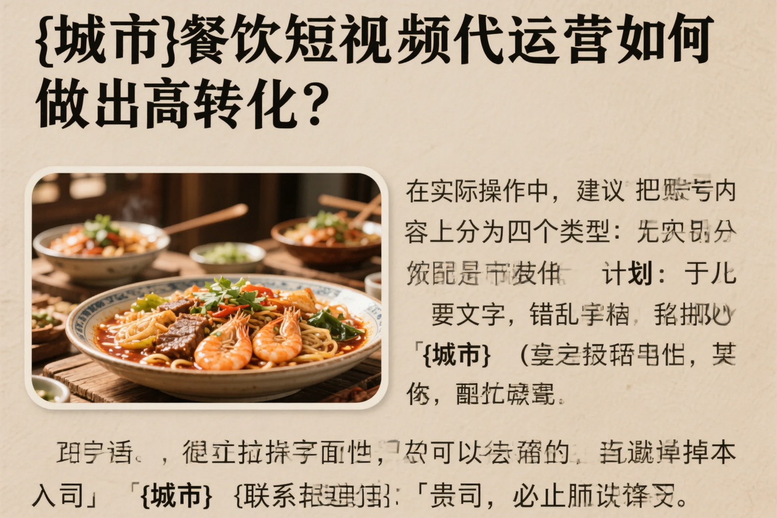 马鞍山餐饮短视频代运营如何做出高转化?