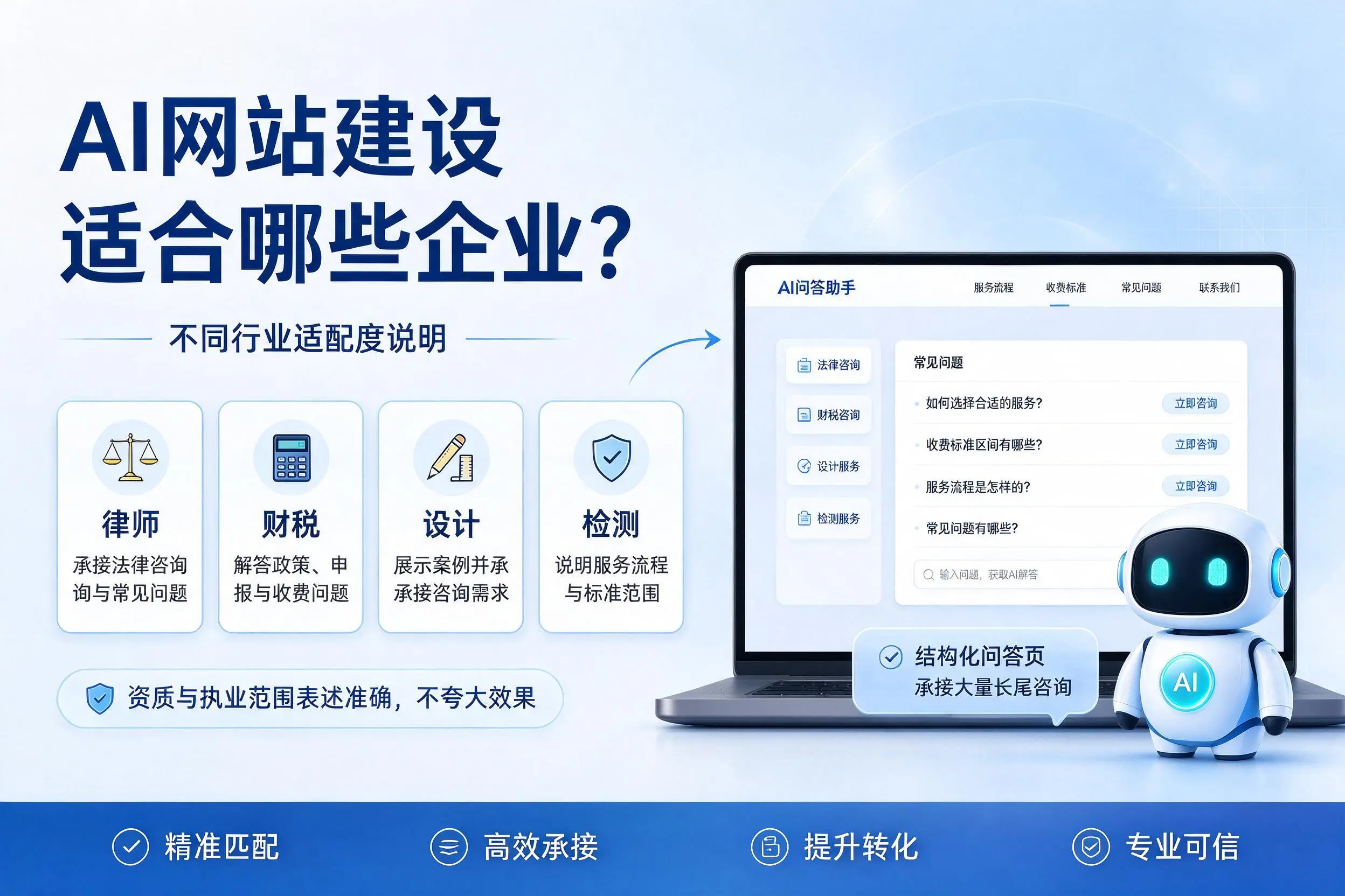 AI网站建设适合哪些企业？马鞍山不同行业适配度说明