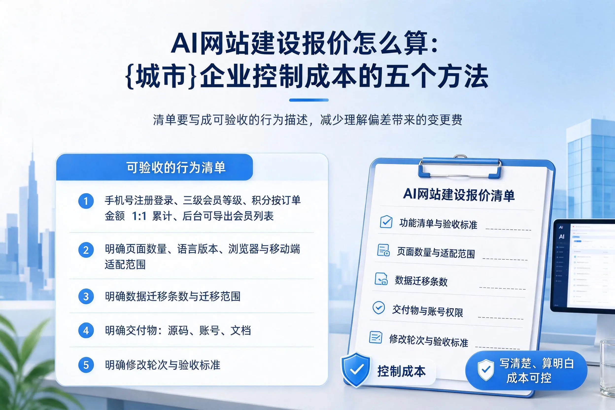 AI网站建设报价怎么算：马鞍山企业控制成本的五个方法